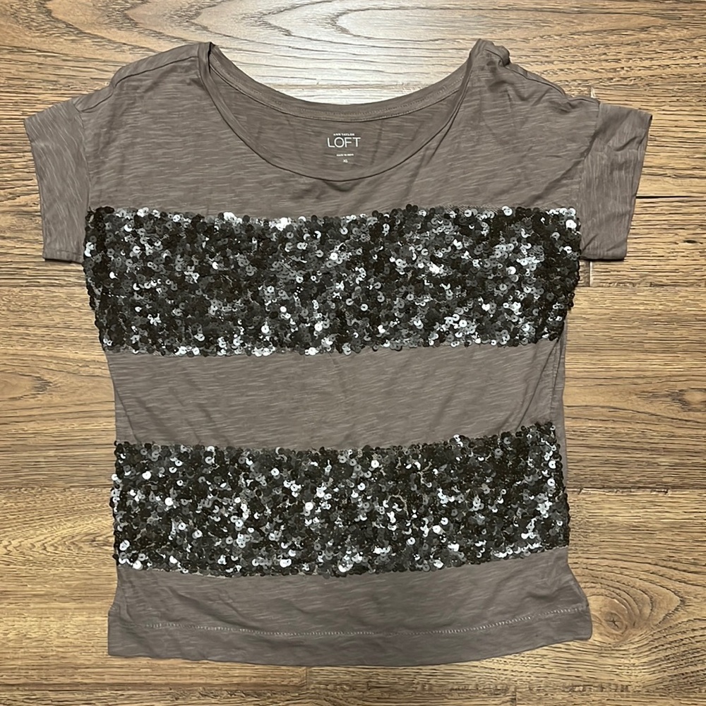 LOFT boxy sequin shirt